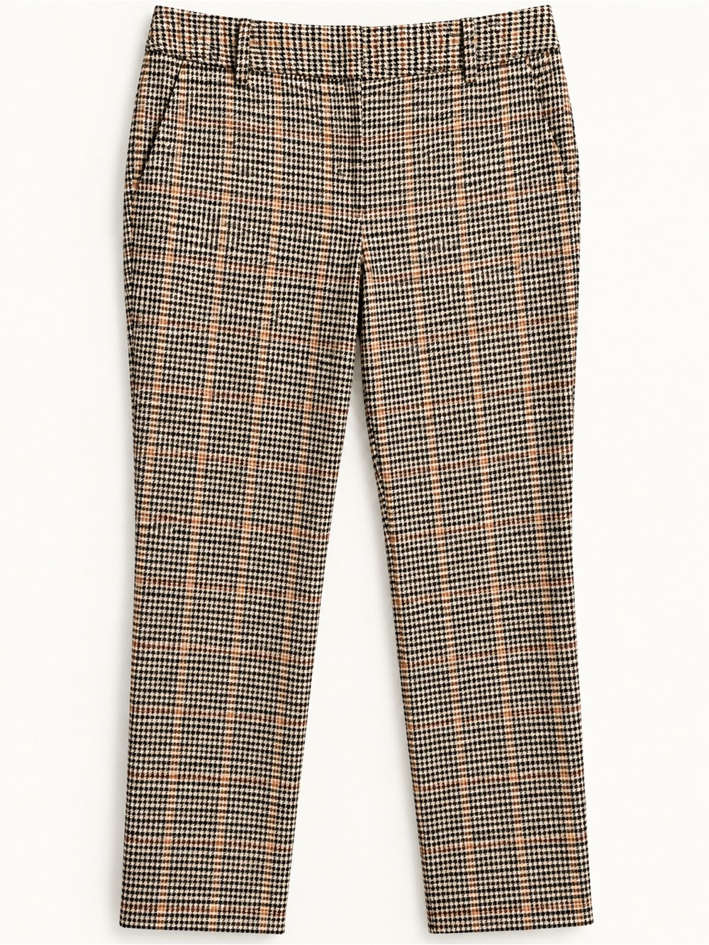 Talbots Women’s Ankle Pants in Black and Tan Glen Plaid Size 8